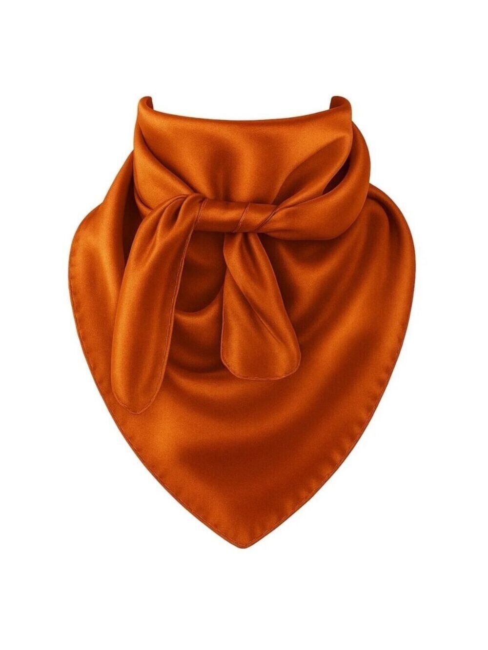 Burnt Orange Wild Rag Scarf 35x35 Satin Western Cowgirl Cowboy Bandana